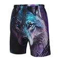 thumbnail image 4 of Balery Purple Sky Wolf Traje de Baño Estilo Hawaiano para Hombre, Shorts de Secado Rápido con Bolsillos-Large, 4 of 6