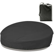 210D Oxford Cloth Sofa-Bed Cover, Patio Daybed Cover, Outdoor Dustproof Furniture Cover, Garden Courtyard Round Waterproof Sofa-Bed Cover (Black)