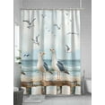 thumbnail image 5 of Fsddascl Coastal Seagull Shower Curtain Set - 48" x 72" Washable Bathtub Curtain with 12 Hooks, Summer Beach Ocean Birds Retro Waterproof Fabric Stall Shower Curtains for Bathroom/Bathtub Décor, 5 of 6