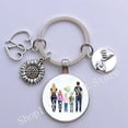 thumbnail image 2 of Family Key Chain Super Mom and Dad, Boys and Girls Mother's Day Father's Day Gift Key Chain Glass Cabochon Key Chain, 2 of 6