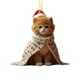 thumbnail image 2 of CoreLiving Christmas Ornaments Cat - Orange Cat Ornament for Tree, 2D Fat Acrylic Cat Gift, Cat Xmas Ornaments, Christmas Home Party Decoration, 2 of 7