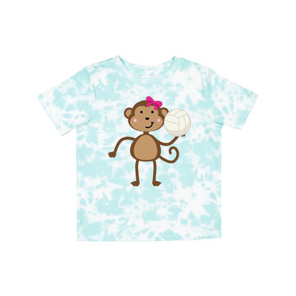 Inktastic Cute Volleyball Girl Monkey Girls Toddler T-Shirt