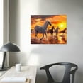 thumbnail image 4 of Shiartex Horse Sunset Large Wall Art Animal Running Horses Pictures Wall Decor Horse Mountain Canvas Painting Modern Artwork Home Decoration for Living Room Bedroom Office Framed 16x12in, 4 of 6