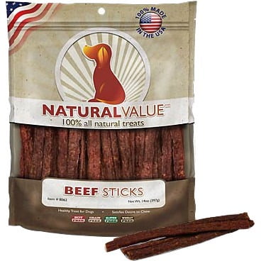 - Natural Value Soft Chew Healthy Dog Treats - Beef Sticks. 14 oz