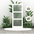 thumbnail image 4 of 36'' x 84'' 3-Piece Double Sliding Frosted Glass Barn Door Solid Manufactured Wood French Closet Door with Installation Hardware Kit, 4 of 8