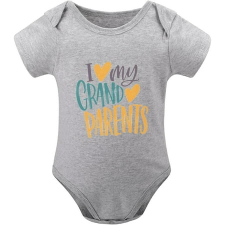 

I Love My Grandparents New Born Baby Boy Clothes Short Sleeve Baby Boy Homecoming Outfit Newborn White Baby Romper