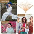 thumbnail image 4 of HOOWIFFY Bamboo Fan Frame 1Set Khaki 10.4Inches Folding For Craft Enthusiasts, 4 of 8