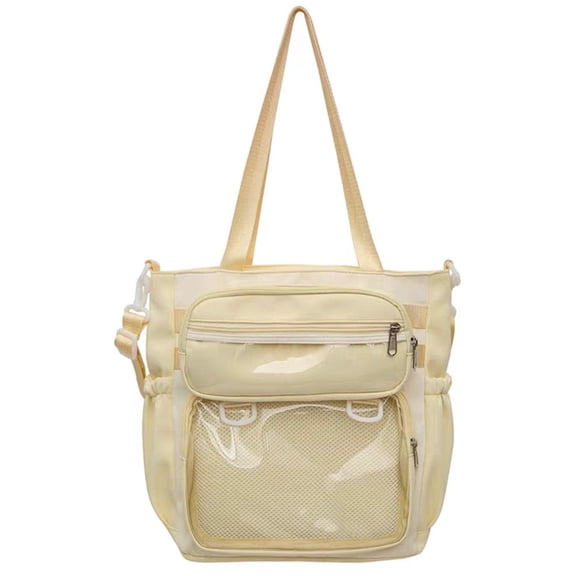 Hsqqdc Japanese Style Transparent Ita Bag with Pin Display, Large Capacity Kawaii Shoulder Messenger Bag
