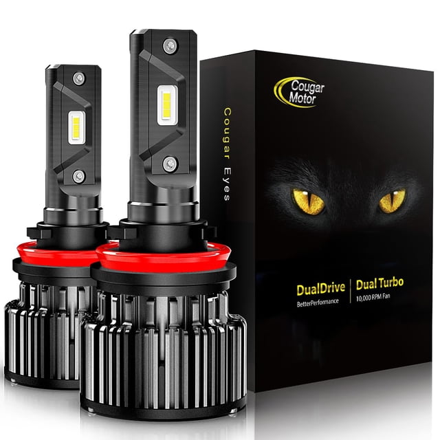 2 bombillas para faros antiniebla Cougar Motor H11, H8, H9, K16, 6000 K, color blanco