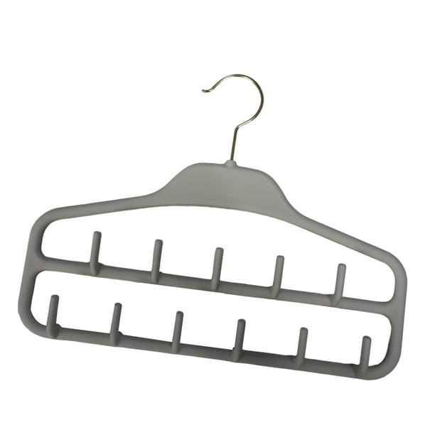Perchero portátil para cinturones con 11 ganchos para cinturones, multifuncional. Gris