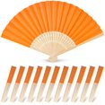 thumbnail image 1 of Ventiladores de mano plegables de papel JOHOUSE, color naranja, 20 cm, 12 paquetes, 1 of 6