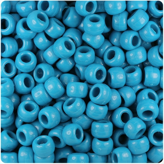 BeadTin Dark Turquoise Opaque 9mm Barrel Pony Beads (500pc)