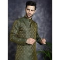 thumbnail image 4 of Maple Clothing Party Wear Brocade Kurta Pajama Set Indian Wear Men (Olive, S), 4 of 8