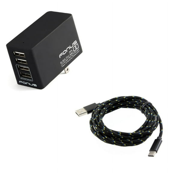 34W Home Charger w Type-C 10ft USB Cable J5W for RED Hydrogen One - Samsung Galaxy Tab S3 9.7 S9 Plus, S8  S8, S10e S10 Plus active 5G Note 9 8 A9 A50 - Sonim XP8 XP3 - Sony Xperia XZs XZ3 XZ1