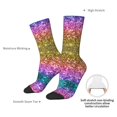 thumbnail image 4 of Haiem Glitter Rainbow Pattern Crew Socks – Soft & Durable Moisture-wicking Socks, Stay-Up Fit for Business, Work, and Casual Wear Size 5-11, 4 of 6