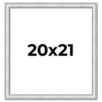 20x21 Frame Sterling Silver Solid Wood Picture Frame | 1.25 Inch Moulding Width | 0.75 Inch