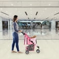 thumbnail image 6 of VIVO Pink 3 Wheel Pet Stroller / Cat & Dog Foldable Carrier Strolling Cart, 6 of 8