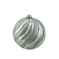 thumbnail image 2 of Northlight Shatterproof Swirl Christmas Ball Ornament - 5.5" (140mm) - Silver, 2 of 5