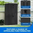 thumbnail image 6 of Dextrus Outdoor Storage Shed with 4 Shelves, Weatherproof Resin Storage with Lockable Lid, Dark Gray, 6 of 8