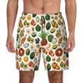 thumbnail image 2 of Picia Lemon Fruits Vegetables pattern Mens Swim Trunks with Compression Liner Stretch Beach Shorts Quick Dry with Zipper Pockets No-Chafing Board Shorts-XX-Large, 2 of 9
