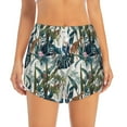 thumbnail image 2 of Gukieu Hawaiian Style Print Women's Sports Shorts with Drawstring Elastic Waistband for Running, Yoga, Fitness-Medium, 2 of 7