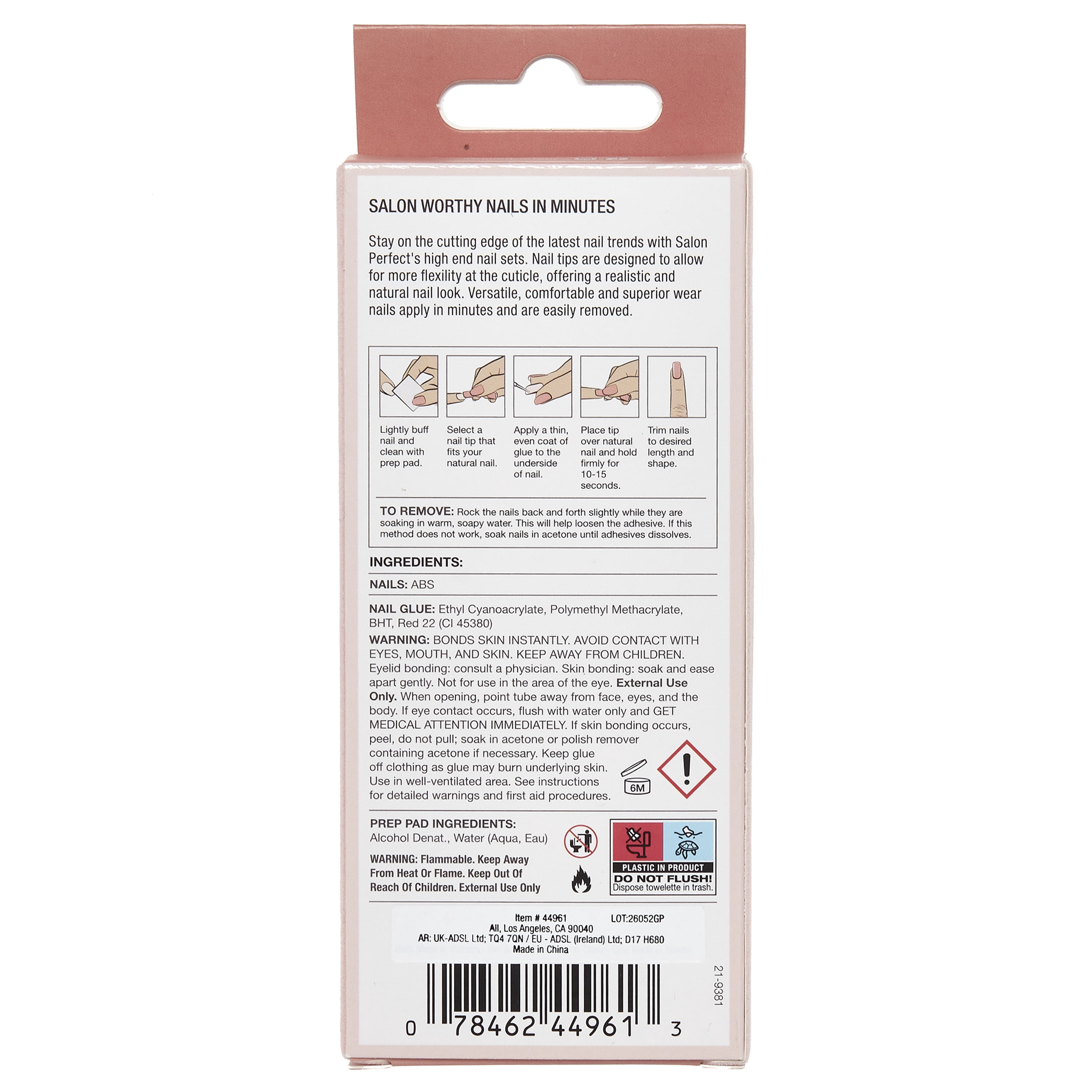 Salon Perfect Halloween Chill Short Square Press-On Nails with Glue & File, Orange Magnetic, 30 Pieces