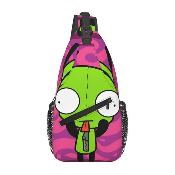 Invader Zim Sling Bag Crossbody Sling Backpack Chest Bag Daypack Purses Shoulder Bag For Women Men Travel Hiking