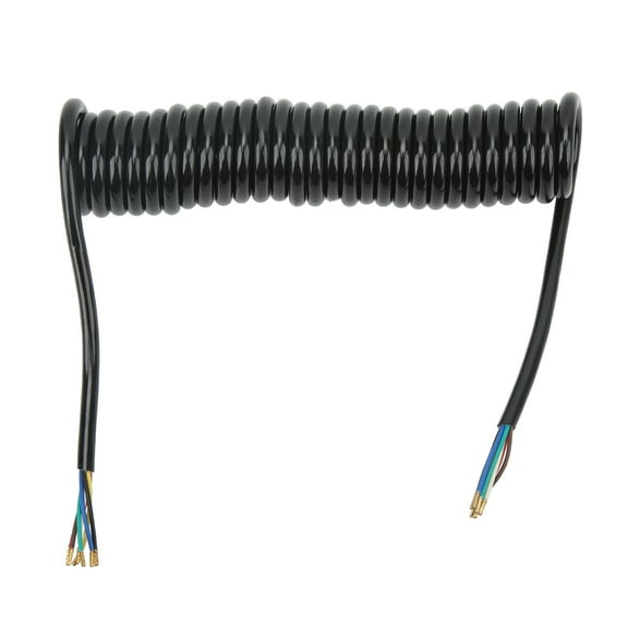 20AWG 7-Core Polyurethane Coiled Trailer Extension Cable, 12.8ft for Tow Trucks & RVs