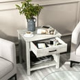 thumbnail image 3 of Ashion Square Nightstand with Storage Drawer Bedside Table End Table for Bedroom Nursery Living Room, 3 of 7