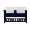 thumbnail image 4 of Charlotte 60" Double Farmhouse Bathroom Vanity with Royal Blue Cabinet and Quartz Top, 4 of 7