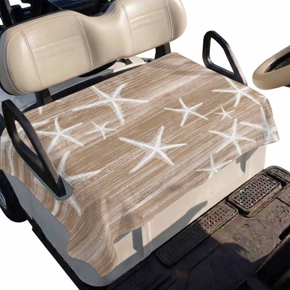 Golf Cart Seat Cover Brown Starfish Club Car Golf Cart Seat Covers Soft Absorbent Golfcart Towel Blanket Summer Ocean Beach Golf Seat Covers for Cart Decor Fits 2 & 4 Passenger 51"x31"