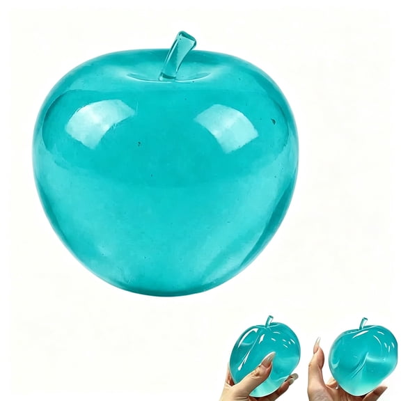 Blue Apple Squishy, Slow Rising Squishy Translucent Stress Balls, Soft Squeezy Toys, Sensory Toys For Stress Relief, Durable Leaf-Free Fidget Toy For Kids, Adults & Autism Sensory Needs