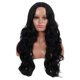 thumbnail image 5 of Peluca negra con media división para mujer, pelo largo y rizado con ondas grandes, seda química africana completa, 5 of 5
