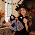 thumbnail image 5 of Bow Decorations Green Velvet Halloween Bow with Pumpkin Applique 14 X 12 Inch for Halloween Party Indoor Outdoor Home Door Decor, 5 of 7