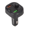 thumbnail image 4 of Cargador de coche multifunción estilo fibra de carbono, transmisor FM inalámbrico Bluetooth 5.1, carga rápida, llamadas manos libres con luz LED., 4 of 14