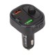 thumbnail image 4 of Cargador de coche multifunción estilo fibra de carbono, transmisor FM inalámbrico Bluetooth 5.1, carga rápida, llamadas manos libres con luz LED., 4 of 14