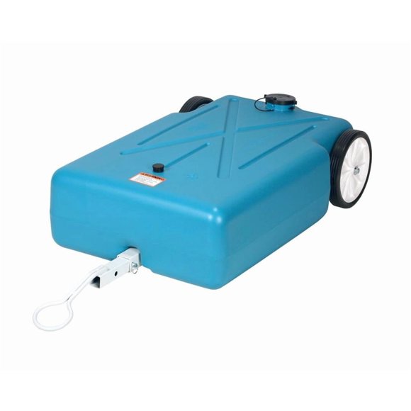 Barker Mfg. Portable Waste Holding Tank 31342 TOTE-ALONG; 30 Gallon Tank; 2 Wheel Design; Blow-Molded Polyethylene; With Tow Bracket/5 Foot Sewer Hose