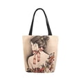 thumbnail image 2 of ASHLEIGH Floral Butterfly Girl Canvas Tote Bag Shoulder Handbag Grocery Bag for School Shopping Travel, 2 of 3