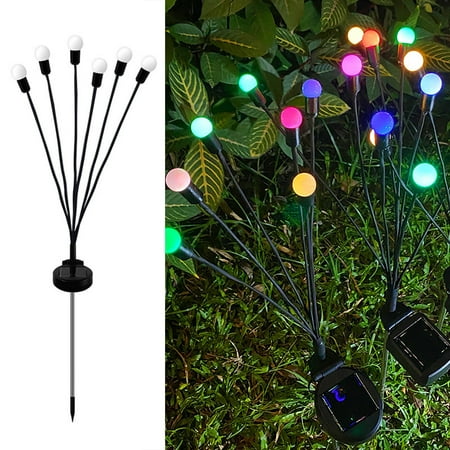 

NIUREDLTD Solar Garden Lights Starburst Swaying Light Swaying When Wind Blows Solar Lights Outdoor Decorative Color Changing RGB Light For Yard Patio Path Decoration