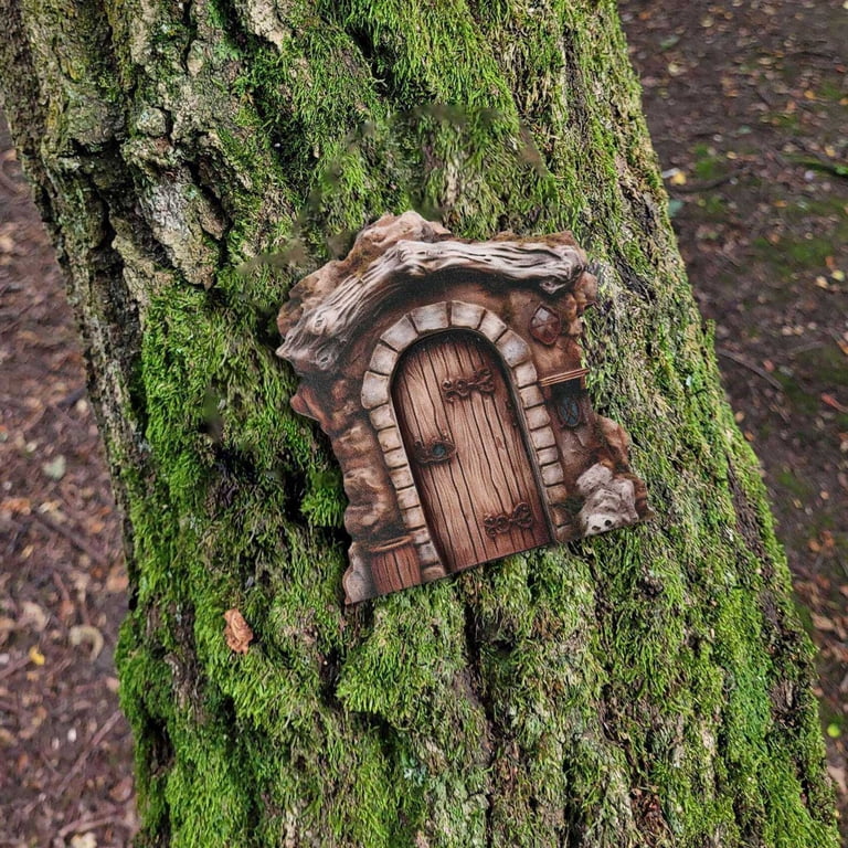 Chamoist Fairy Door and Windows for Trees ,Resin Fairy Door Art