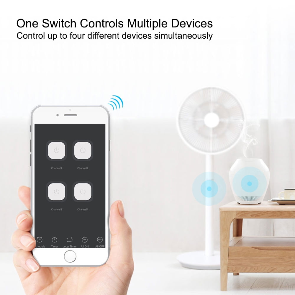 Tuya 4 Gang wifi Switch Relay Module 110v 220v 230v AC 85-250V Dry Contact 4CH Din Rail Controller Timer For Motor ,Light, Lamp ,Alexa Work