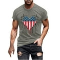 thumbnail image 3 of Jinhomg Mens Summer Tee Shirt 4Th July USA Flag Graphic T-Shirts Big And Tall Short Sleeve Crew Neck Tops 2025 American Star Striped Patriotic Pullover Gray L, 3 of 6