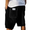 thumbnail image 4 of Domuza Mens Corduroy Shorts Casual Comfort Stretch Waist Drawstring Beach Shorts Fashion Breathable Lightweight Loose Fit Shorts with Pockets Black S, 4 of 4
