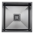 thumbnail image 4 of Strictly Sinks Undermount Gunmetal Black Kitchen Sink – 18 Inch Single Bowl Bar Prep Sink 16 Gauge Stainless Steel, 4 of 9