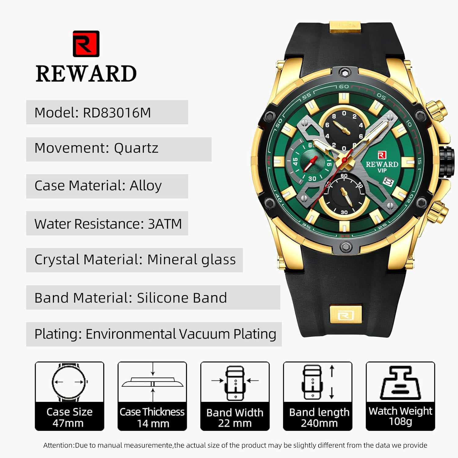 Men's Watch Fashion Tonneau Wrist Watches (Chronograph/Waterproof/Luminous/Calendar) Silicon Strap Quartz Watch for Men