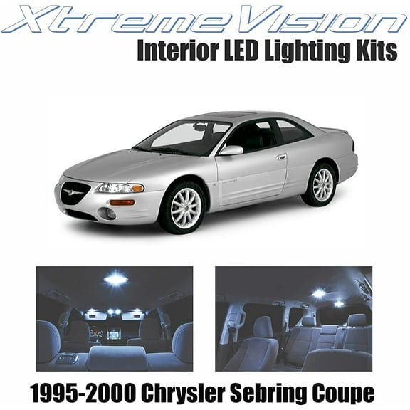 XtremeVision Interior LED for Chrysler Sebring Coupe 1995-2000 8 Pieces Cool White Interior LED Kit   Installation Tool