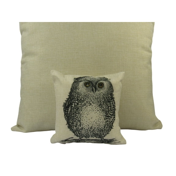MINI: Barn Owl | Cover and Insert | Drawing of an Owl | Throw Pillow | Home Decor | Owl Print | Tiny House Decor | Lumbar Pillow