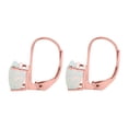 thumbnail image 3 of MauliJewels Earrings for Women 0.9 Carat 7x5MM Oval Created Opal Leverback Earrings Carat 14K Rose Gold 4-prong, 3 of 5