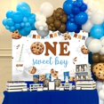 thumbnail image 3 of Cookie 1st Birthday Decorations, 5 * 3 ft One Sweet Boy Backdrop Banner Photography Background Photo Studio, Cookie and Milk Party Supplies, 3 of 6