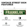 thumbnail image 2 of FRANKLIN Vintage Style Rustic Street Sign – (2 Pack) Childrens Name Room Sign Retro Decorative Wall Sign for Home, Bar, Garage, or Outdoor Use | 4" X 18" Plastic Road Sign, 2 of 5
